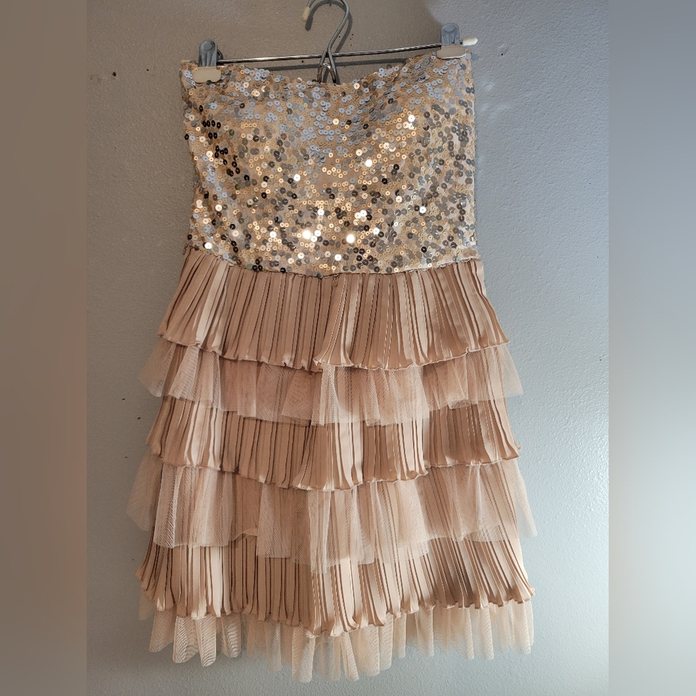 As U Wish Beautiful & Elegant Sequin and Ruffle Dress. Size small‎